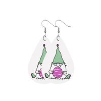 1 Pair Fashion Doll Water Droplets Egg Pu Leather Patchwork Easter Women's Drop Earrings sku image 2
