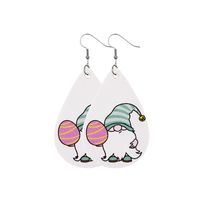 1 Pair Fashion Doll Water Droplets Egg Pu Leather Patchwork Easter Women's Drop Earrings sku image 1