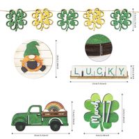 Saint Patrick Pâques Mignon Trèfle À Quatre Feuilles Lettre Carotte Bois Fête Festival 1 Jeu sku image 1