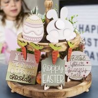 St. Patrick Easter Cute Four Leaf Clover Letter Carrot Wood Party Festival 1 Set main image 6