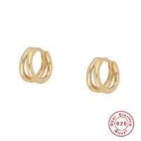 1 Par Moda Color Sólido Plata Esterlina Enchapado Aretes sku image 1