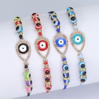 1 Piece Fashion Devil's Eye Mixed Materials Beaded Hollow Out Inlay Zircon Unisex Bracelets main image 2