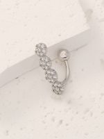 1 Piece Fashion Heart Shape Flower Stainless Steel Plating Inlay Zircon Belly Ring main image 5