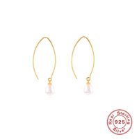 1 Pair Fashion Water Droplets Silver Plating Inlay Pearl Drop Earrings main image 1