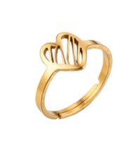 1 Piece Fashion Heart Shape Stainless Steel Plating Open Ring sku image 9