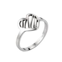 1 Piece Fashion Heart Shape Stainless Steel Plating Open Ring sku image 10