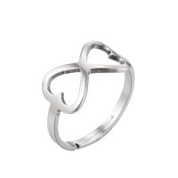 1 Piece Fashion Heart Shape Stainless Steel Plating Open Ring sku image 8