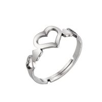 1 Piece Fashion Heart Shape Stainless Steel Plating Open Ring sku image 12