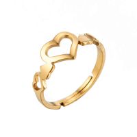 1 Piece Fashion Heart Shape Stainless Steel Plating Open Ring sku image 11