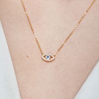 1 Piece Fashion Eye Sterling Silver Plating Zircon Necklace main image 3