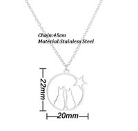 Stainless Steel Cute Plating Cat Pendant Necklace main image 5
