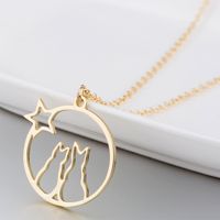 Stainless Steel Cute Plating Cat Pendant Necklace main image 6