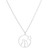 Stainless Steel Cute Plating Cat Pendant Necklace main image 4
