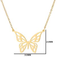 Rostfreier Stahl Mode Überzug Schmetterling Halskette sku image 7