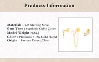1 Set Fashion Square Silver Plating Inlay Zircon Ear Studs main image 2