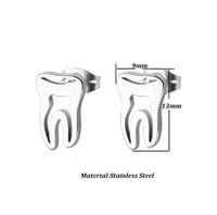 1 Pair Fashion Teeth Stainless Steel Plating Ear Studs main image 3