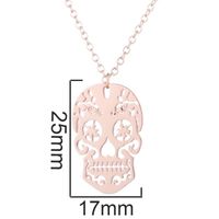 Stainless Steel Retro Plating Skull Pendant Necklace main image 5