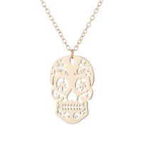 Stainless Steel Retro Plating Skull Pendant Necklace main image 3