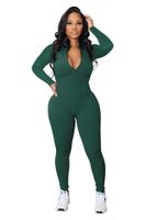 Women's Daily Casual Solid Color Full Length Zipper Jumpsuits main image 6