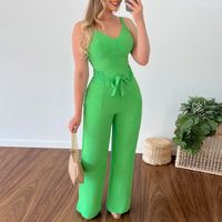 Women's Fashion Solid Color Polyester Pants Sets main image 6