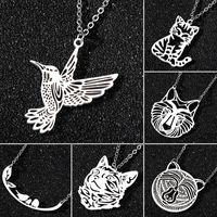 Stainless Steel Fashion Plating Bird Pendant Necklace main image 1