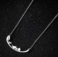 Stainless Steel Fashion Plating Bird Pendant Necklace main image 2