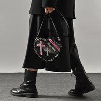 Women's Pu Leather Cross Streetwear Heart-shaped Zipper Crossbody Bag main image 4