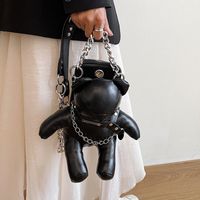 Women's Pu Leather Animal Bear Streetwear Chain Zipper Crossbody Bag main image 1