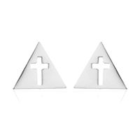 1 Pair Retro Cross Stainless Steel Plating Ear Studs sku image 2