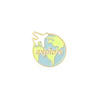 Cute Novelty Earth Hot Air Balloon Airplane Alloy Stoving Varnish Unisex Brooches sku image 2