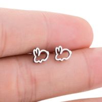 1 Pair Japanese Style Rabbit Animal Titanium Steel Plating Ear Studs main image 6