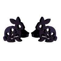 1 Pair Japanese Style Rabbit Animal Titanium Steel Plating Ear Studs sku image 12
