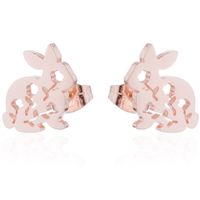 1 Pair Japanese Style Rabbit Animal Titanium Steel Plating Ear Studs sku image 11