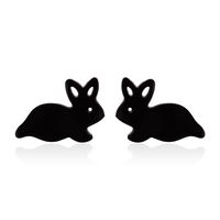 1 Pair Japanese Style Rabbit Animal Titanium Steel Plating Ear Studs sku image 13