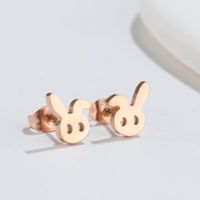 1 Pair Japanese Style Rabbit Animal Titanium Steel Plating Ear Studs sku image 29