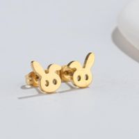 1 Pair Japanese Style Rabbit Animal Titanium Steel Plating Ear Studs sku image 28