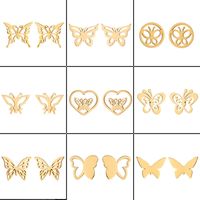 1 Pair Fashion Butterfly Stainless Steel Plating Ear Studs main image 2
