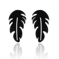 1 Pair Simple Style Feather Stainless Steel Plating Ear Studs sku image 3