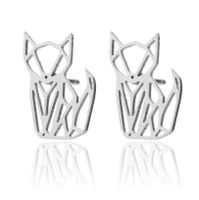 1 Pair Fashion Fox Titanium Steel Ear Studs sku image 1