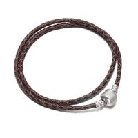 1 Piece Simple Style Round Pu Leather Alloy Unisex Bracelets sku image 1