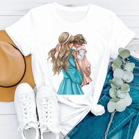 Femmes T-shirt Manche Courte T-shirts Impression Mode Mama Impression main image 5