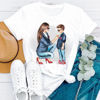 Women's T-shirt Short Sleeve T-shirts Printing Fashion Mama Printing main image 4
