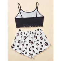 Women's Cute Letter Heart Shape Polyester Milk Fiber Shorts Sets main image 4