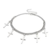 1 Piece Fashion Cross Titanium Steel Plating 18k Gold Plated Women's Anklet sku image 2