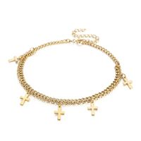 1 Piece Fashion Cross Titanium Steel Plating 18k Gold Plated Women's Anklet sku image 3
