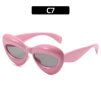 Hip Hop Couleur Unie Ca Miroir De Forme Spéciale Plein Cadre Femmes De Lunettes De Soleil sku image 7