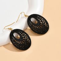 1 Pair Fashion Geometric Wood Handmade 14k Gold Plated Women's Drop Earrings sku image 2