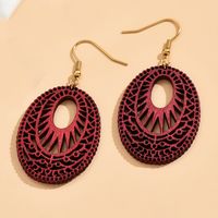 1 Pair Fashion Geometric Wood Handmade 14k Gold Plated Women's Drop Earrings sku image 1