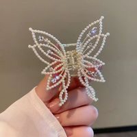Princesa Mariposa Aleación Embutido Perlas Artificiales Diamantes De Imitación Garras De Pelo 1 Pieza sku image 1