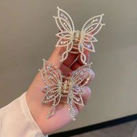 Princesa Mariposa Aleación Embutido Perlas Artificiales Diamantes De Imitación Garras De Pelo 1 Pieza main image 1